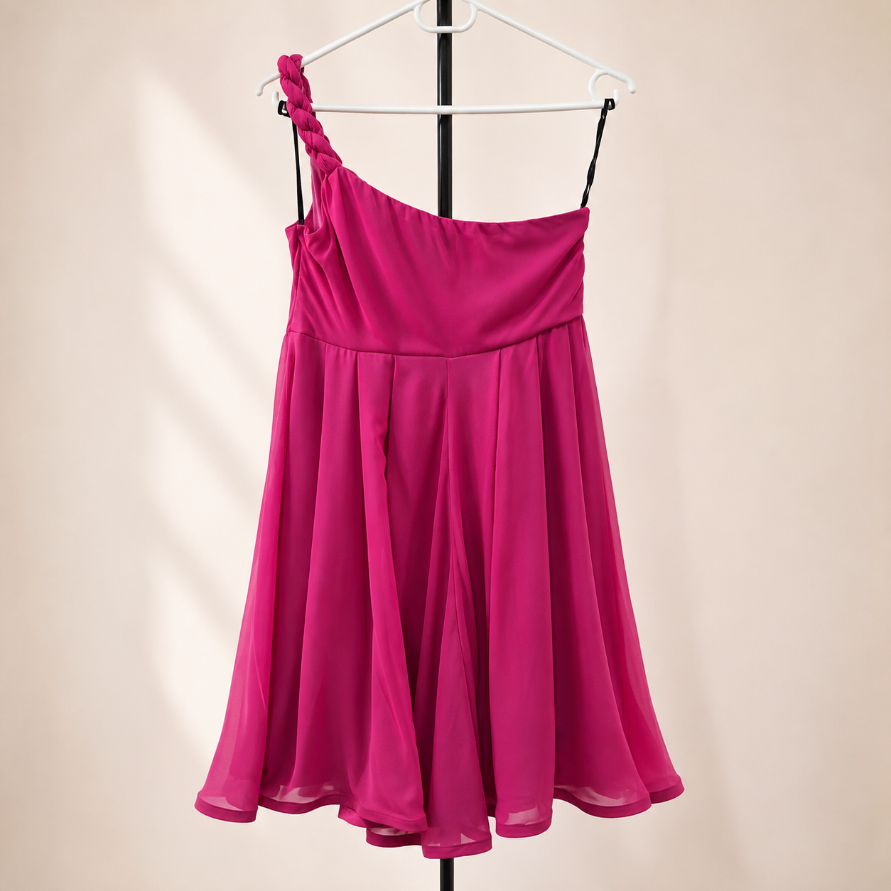 Pink Chiffon Draped Dress - Size 32 - Image 3