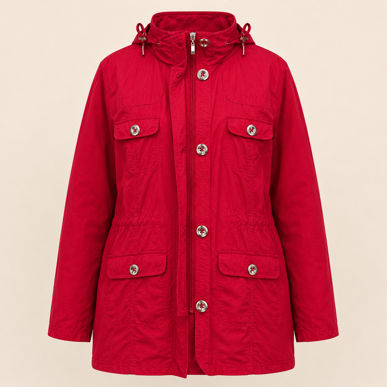 Red Hooded Jacket - Size 40 - Image 4