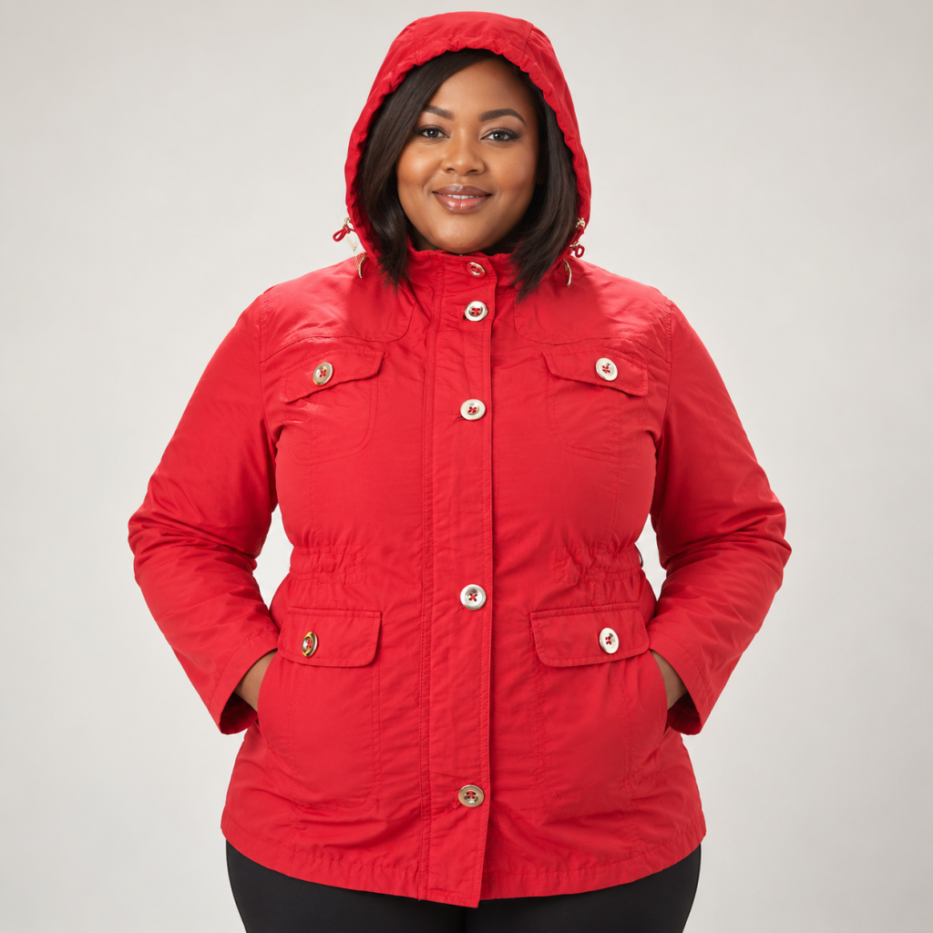 Red Hooded Jacket - Size 40
