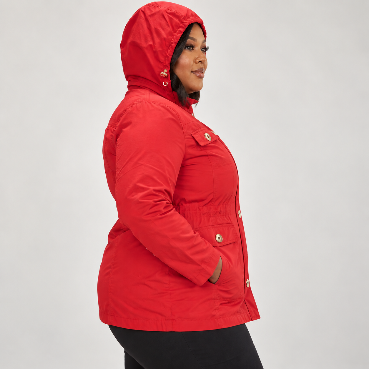 Red Hooded Jacket - Size 40 - Image 2