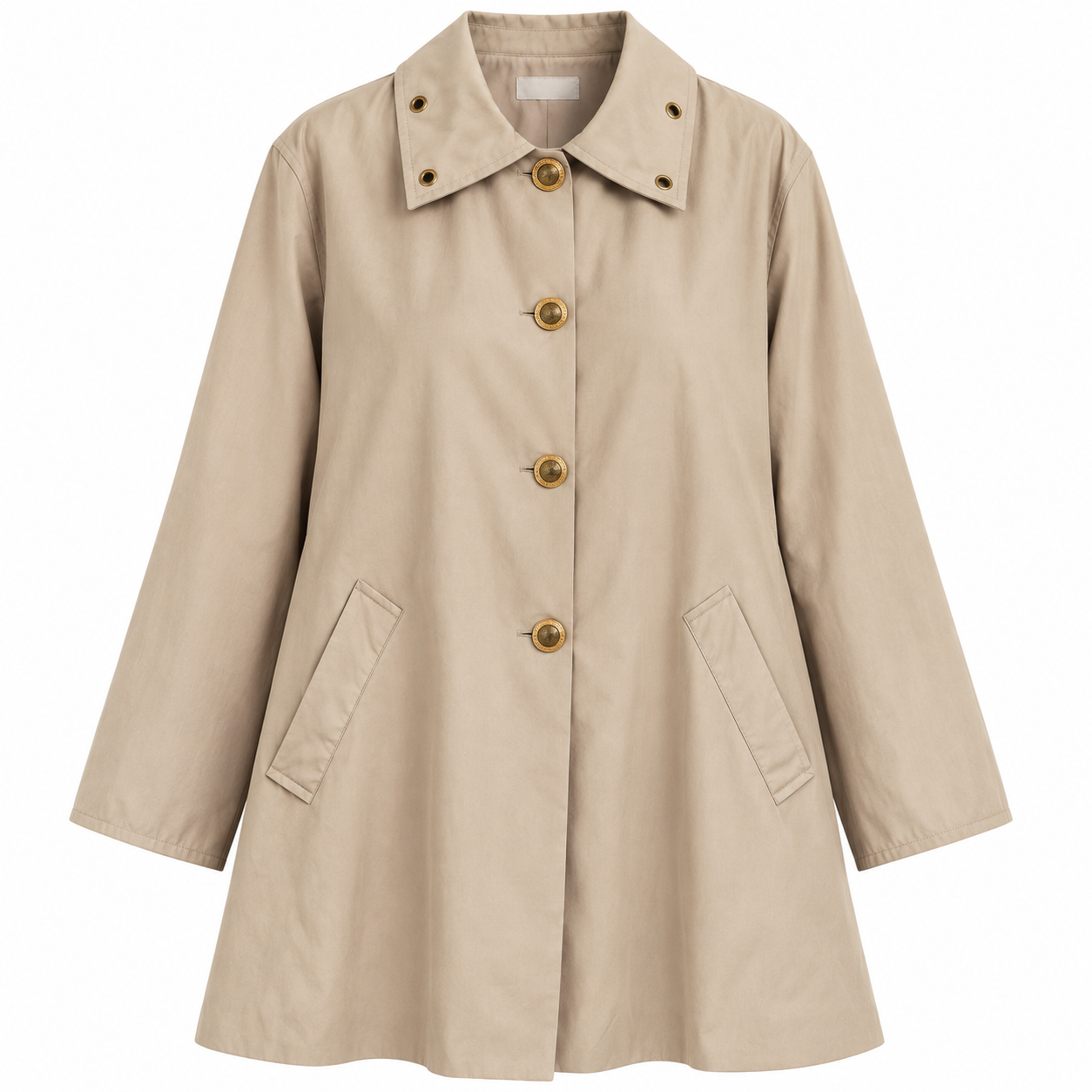 Beige Classic Coat - Size 42 to 44 - Image 2