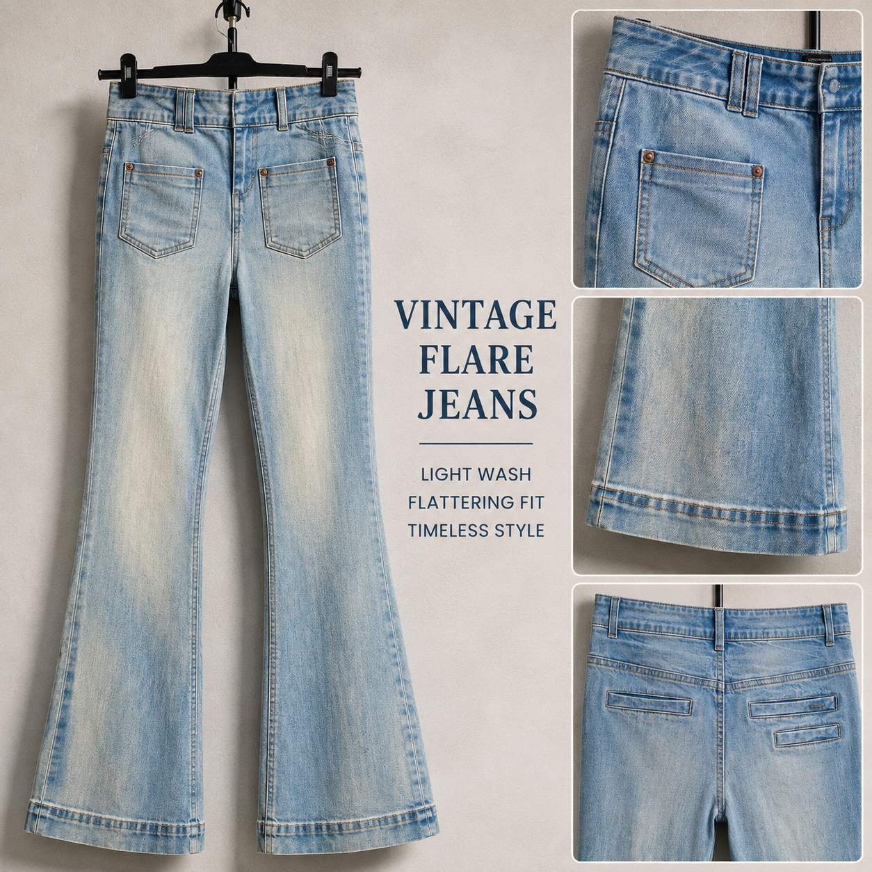 Light Wash Denim Jeans - Size 34