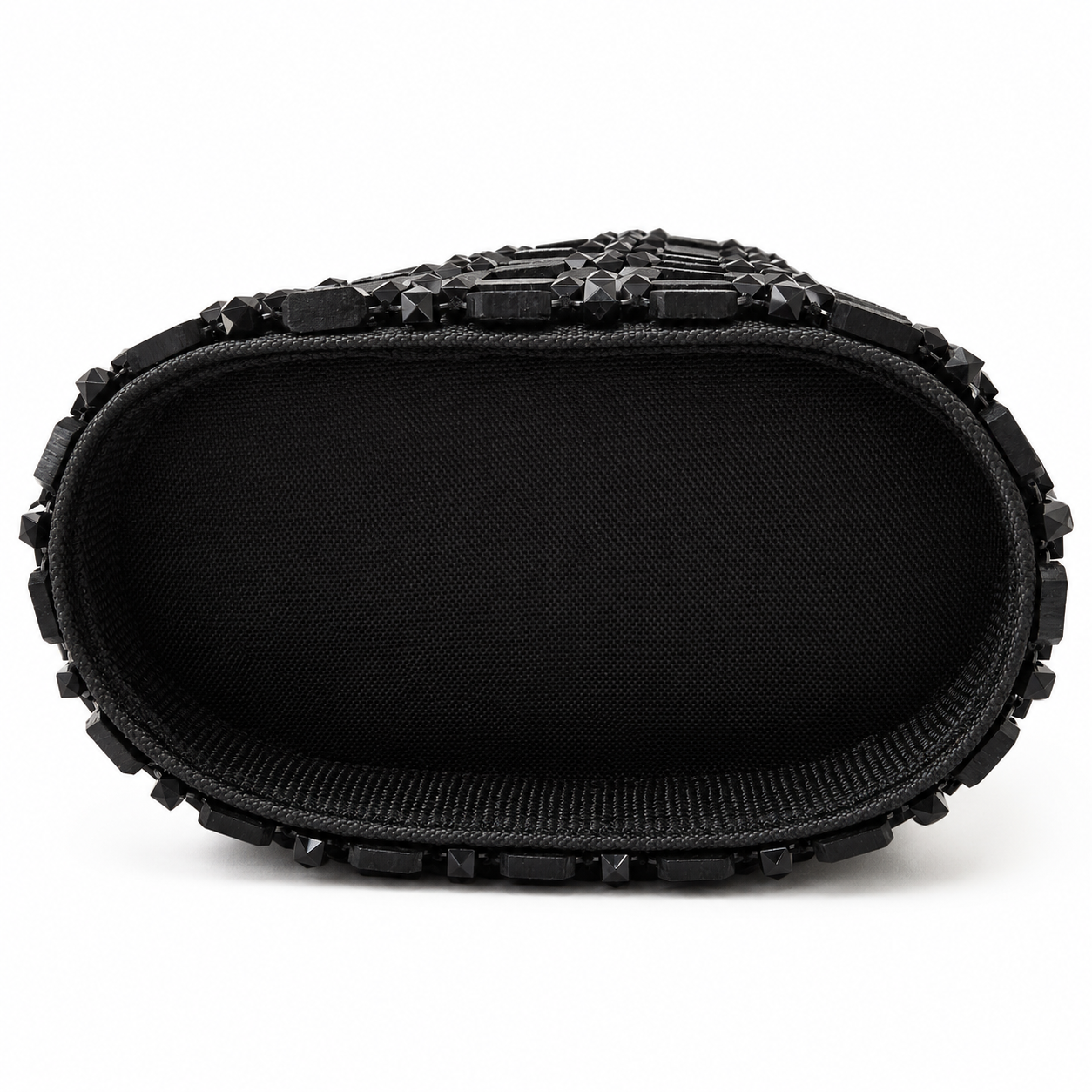 Black Beaded Tote Handbag - Image 4