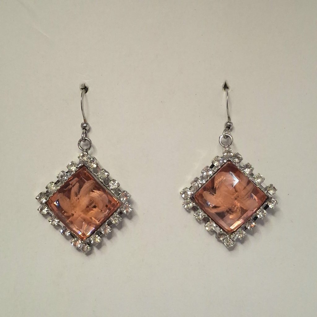 Peach & Silver Earrings