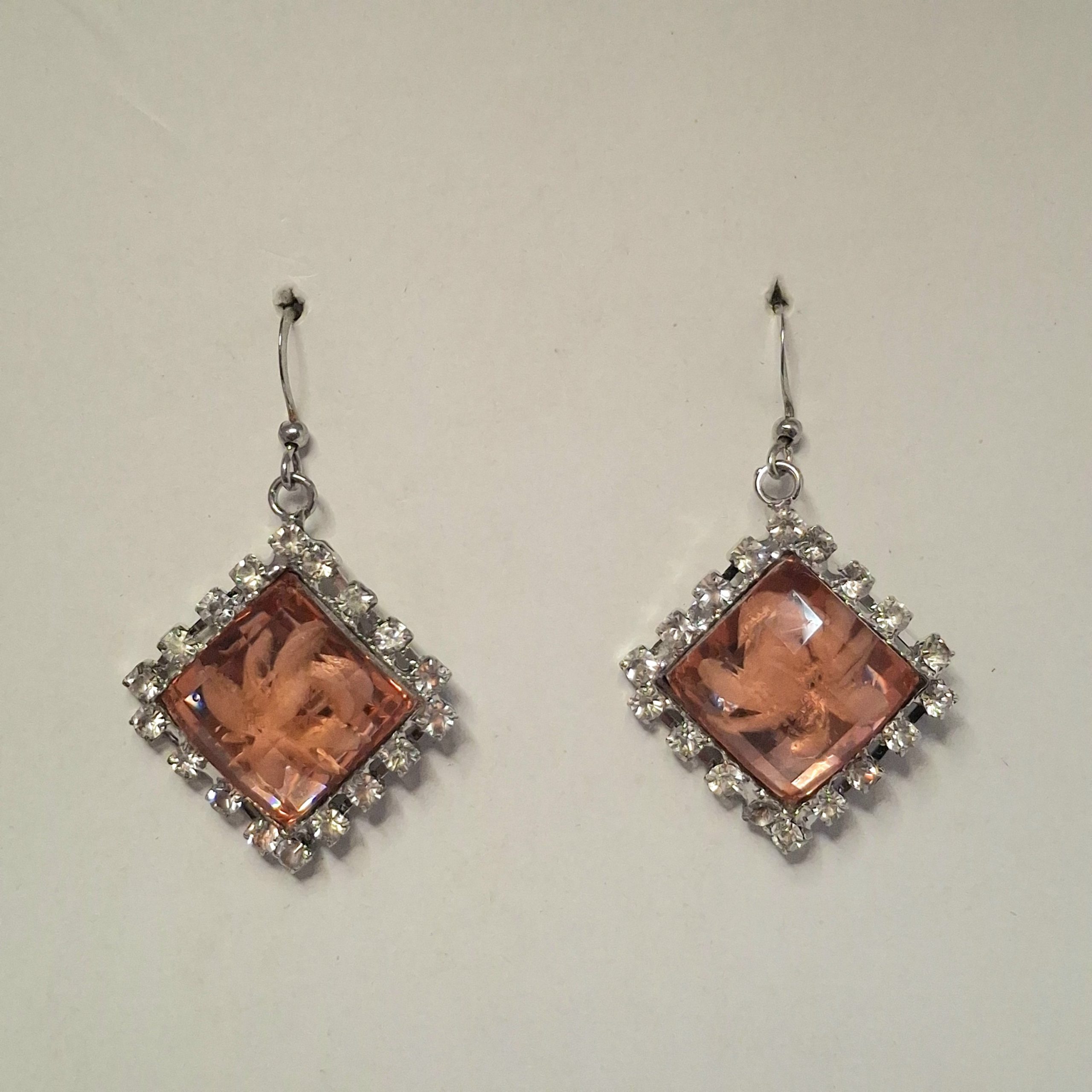 Peach & Silver Earrings