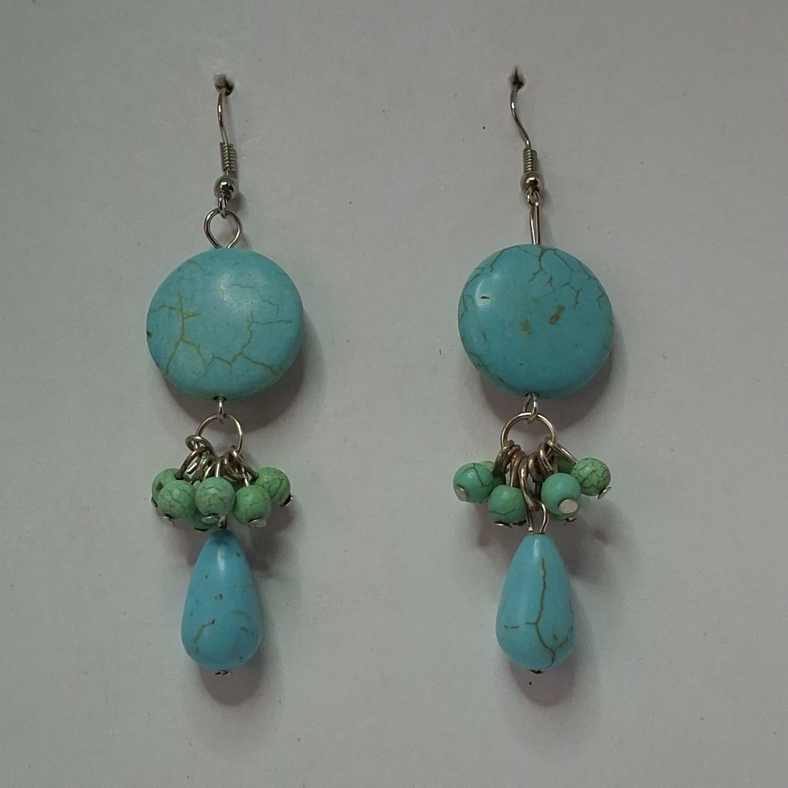 Turquoise & Green Marble Earrings - Image 4