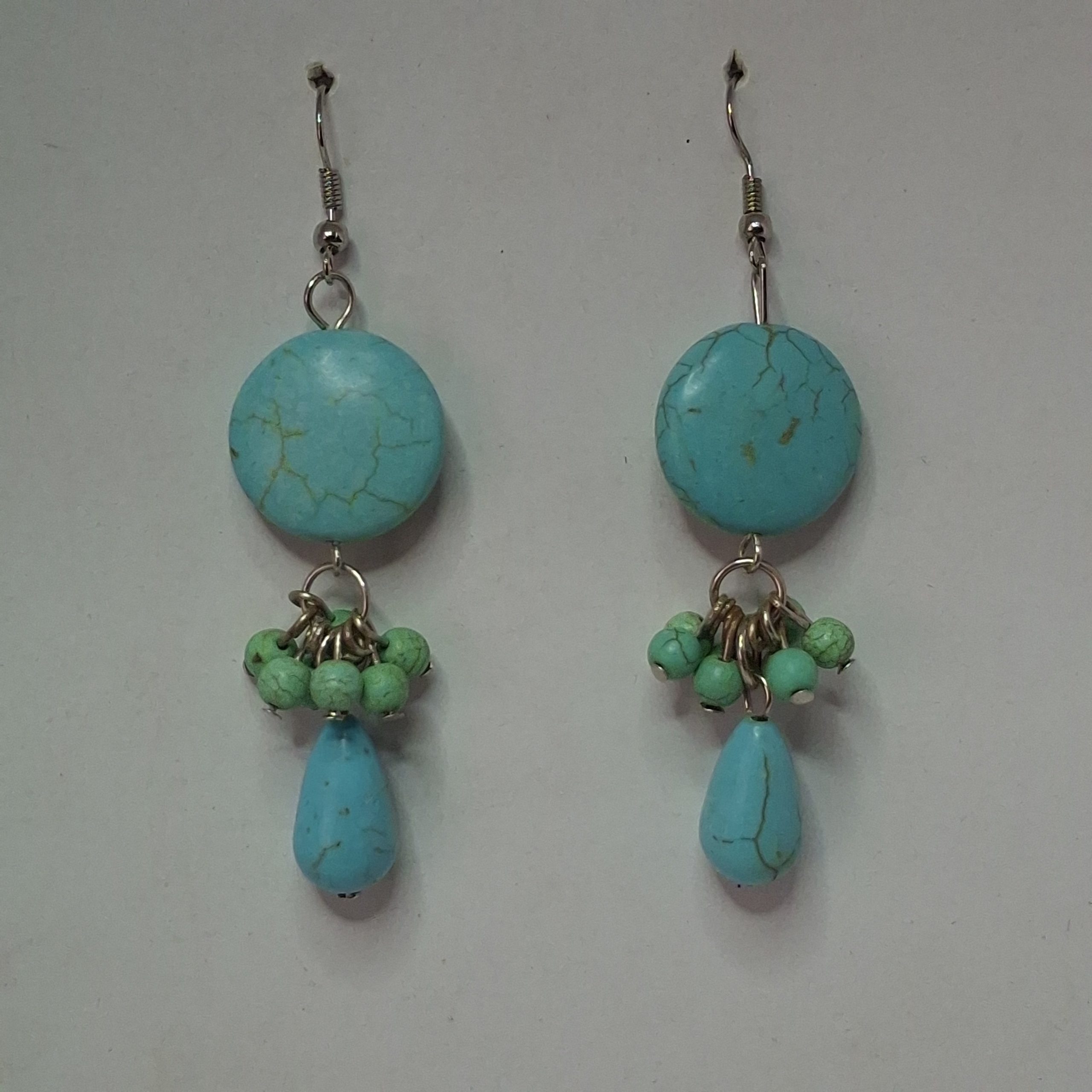 Turquoise & Green Marble Earrings - Image 3