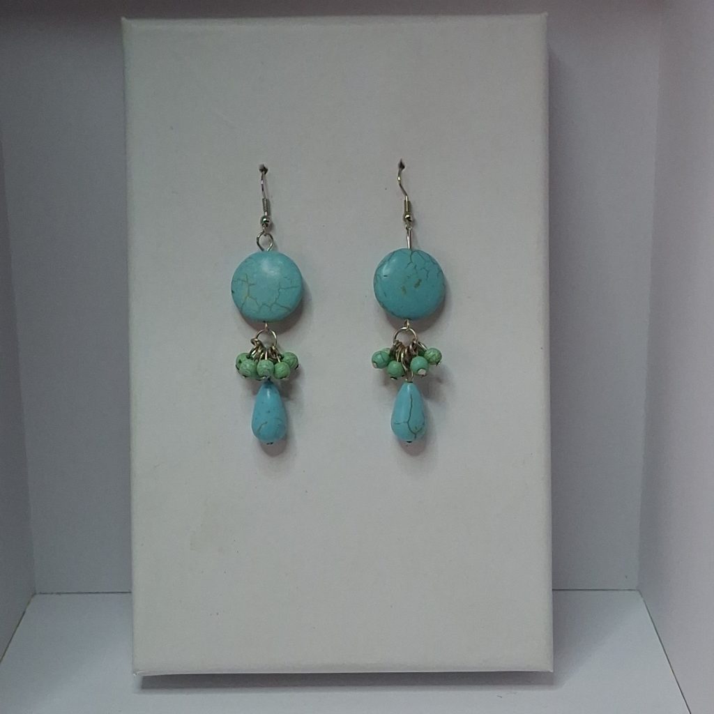 Turquoise & Green Marble Earrings