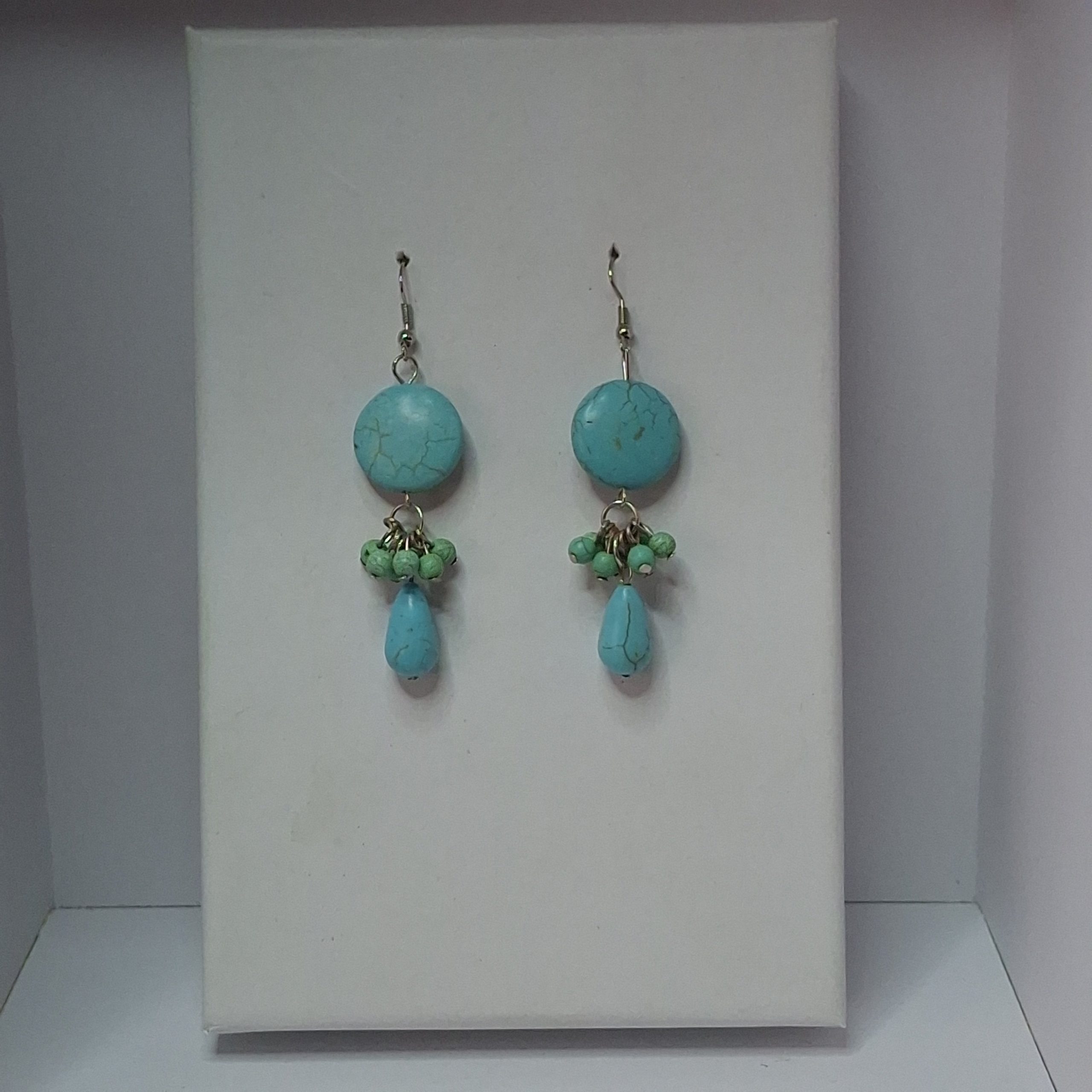 Turquoise & Green Marble Earrings